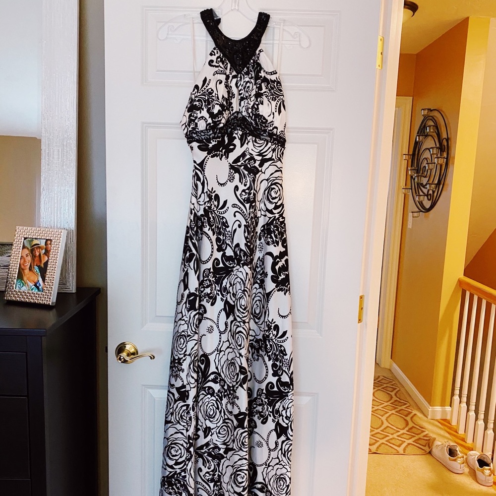 Betsy & Adam silk halter dress